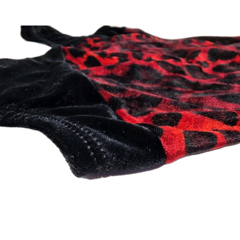 Satara VTG Leopard Print Split Keyhole Velvet Dance Leotard Bodysuit AL Adult L - Picture 14 of 16